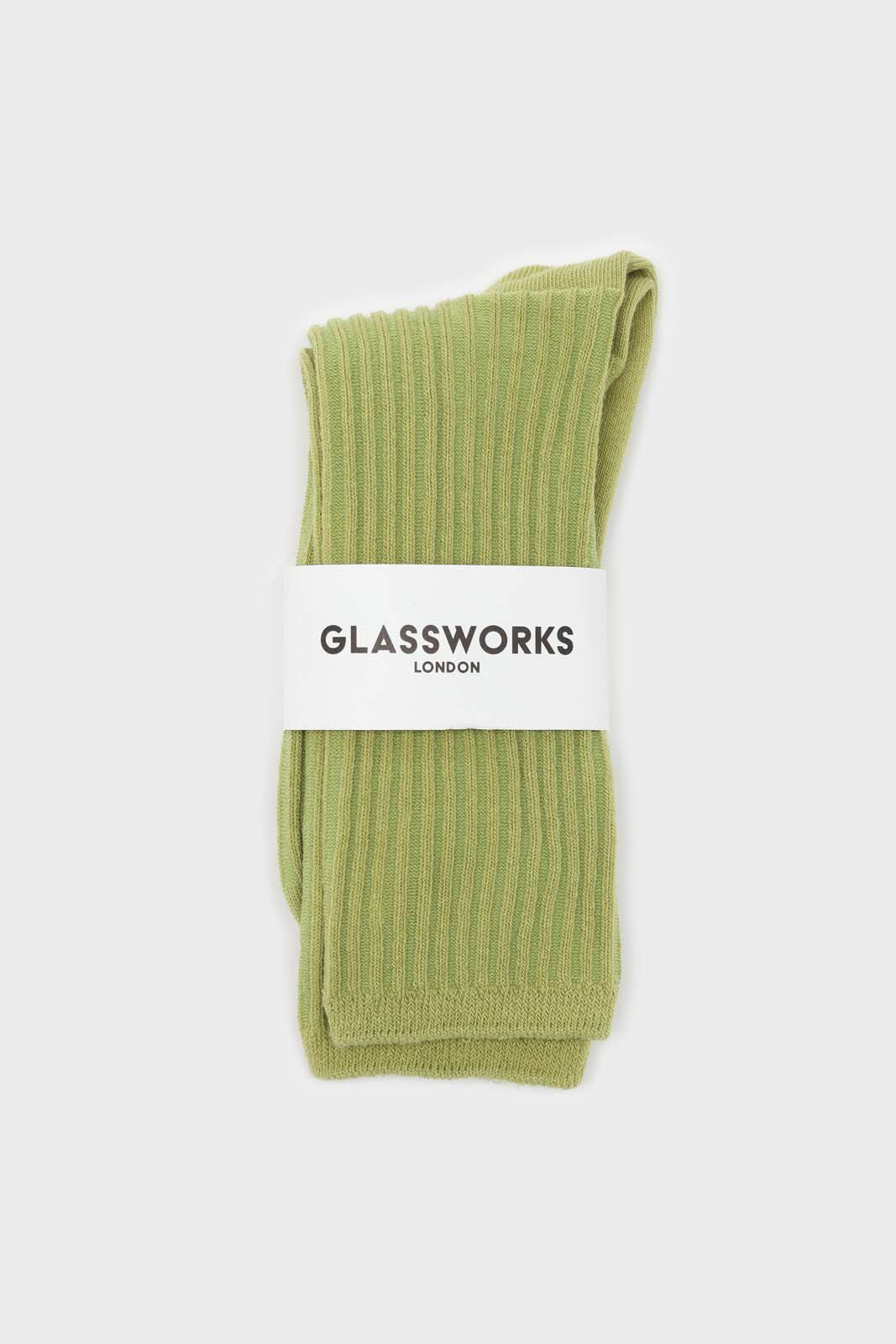 Lime green long ribbed socks