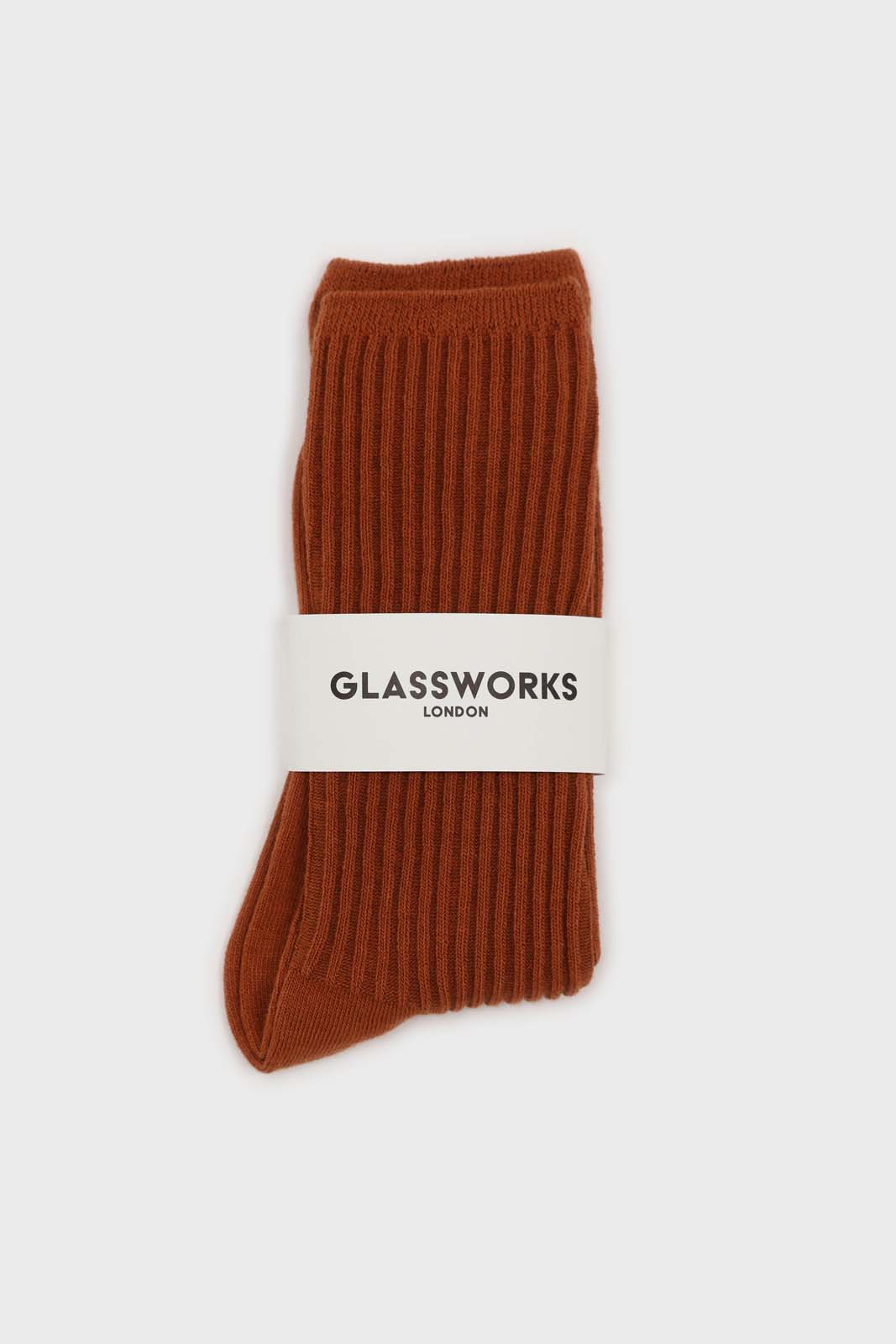 Brown long ribbed socks