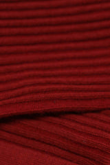 Burgundy long ribbed socks