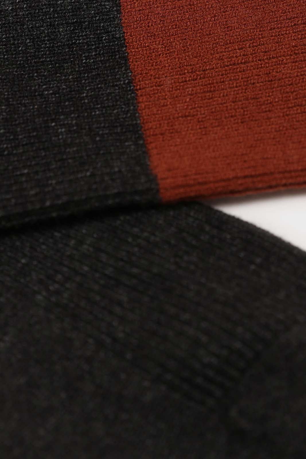 Black and brown colorblock long socks