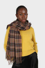 Camel bold plaid scarf