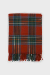 Deep orange bold plaid scarf