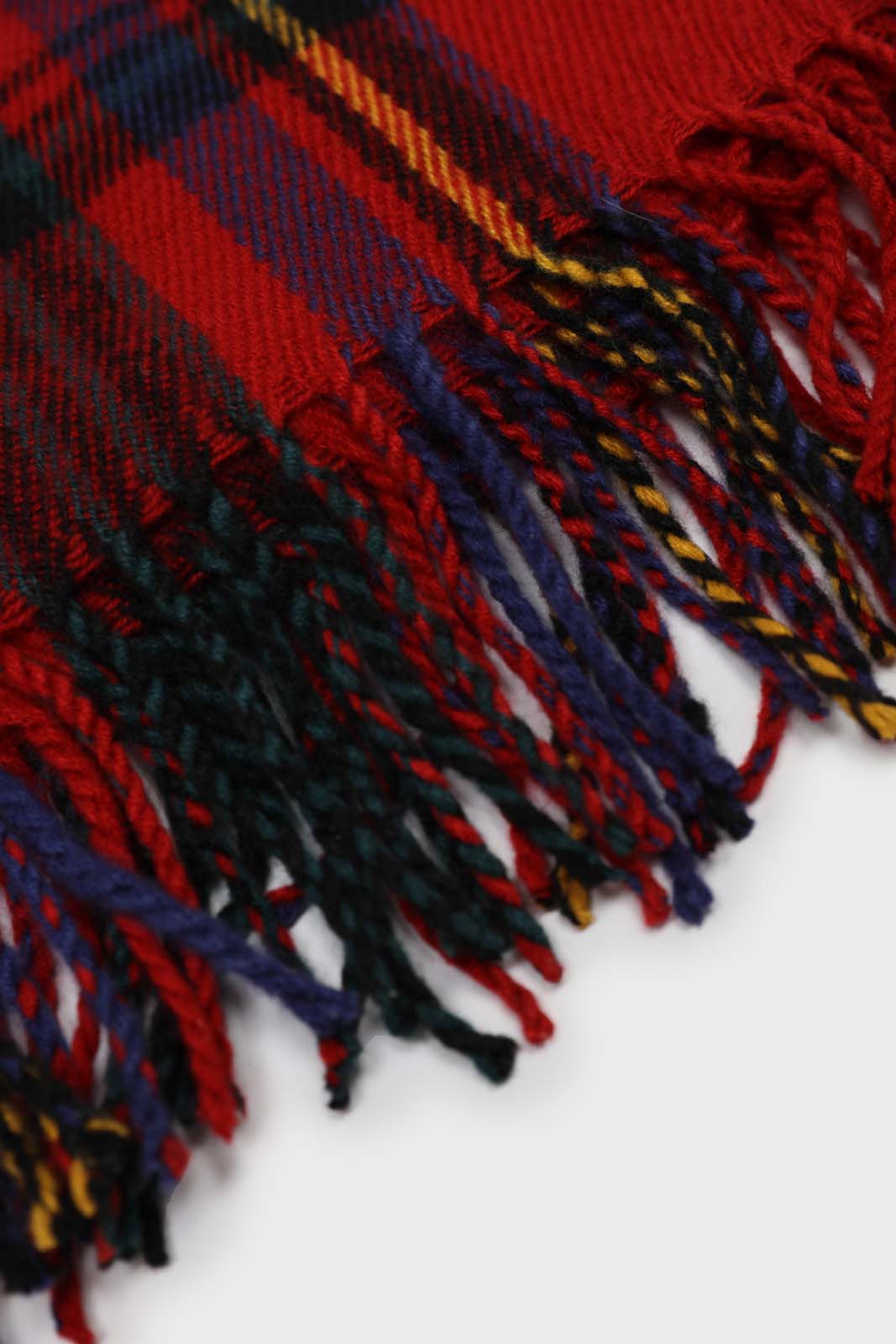 Red and blue bold plaid scarf