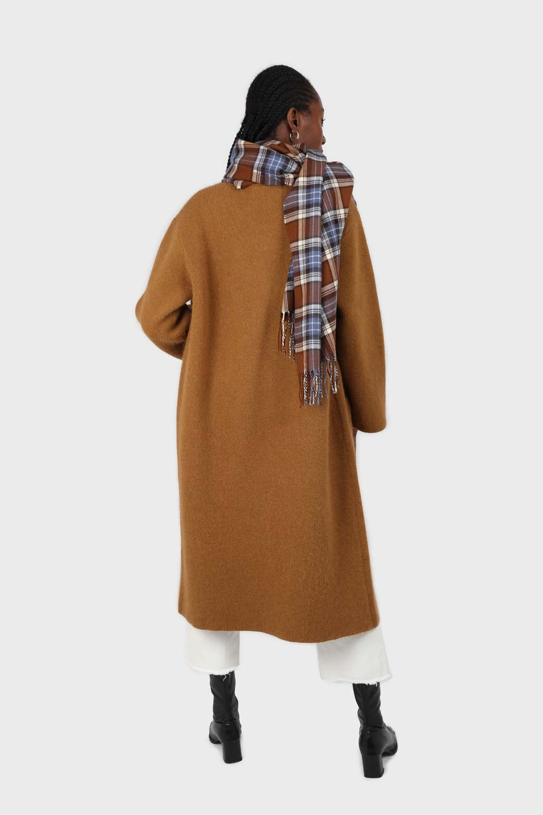 Camel thick angora sweater coat