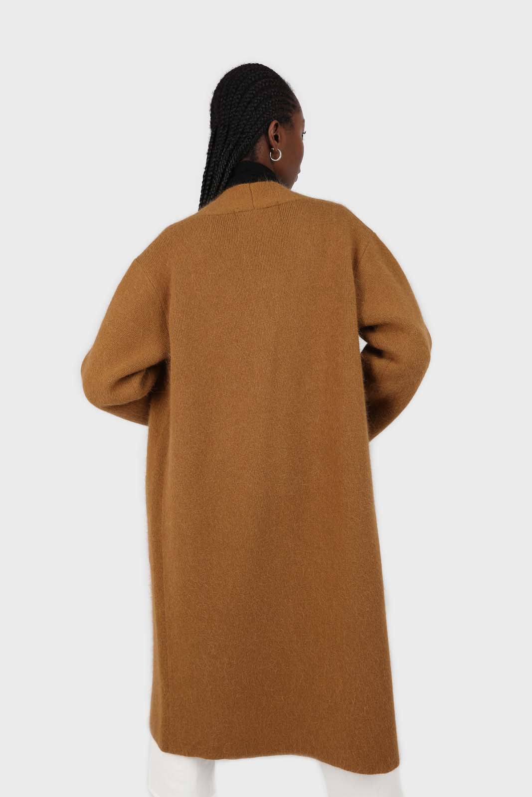 Camel thick angora sweater coat