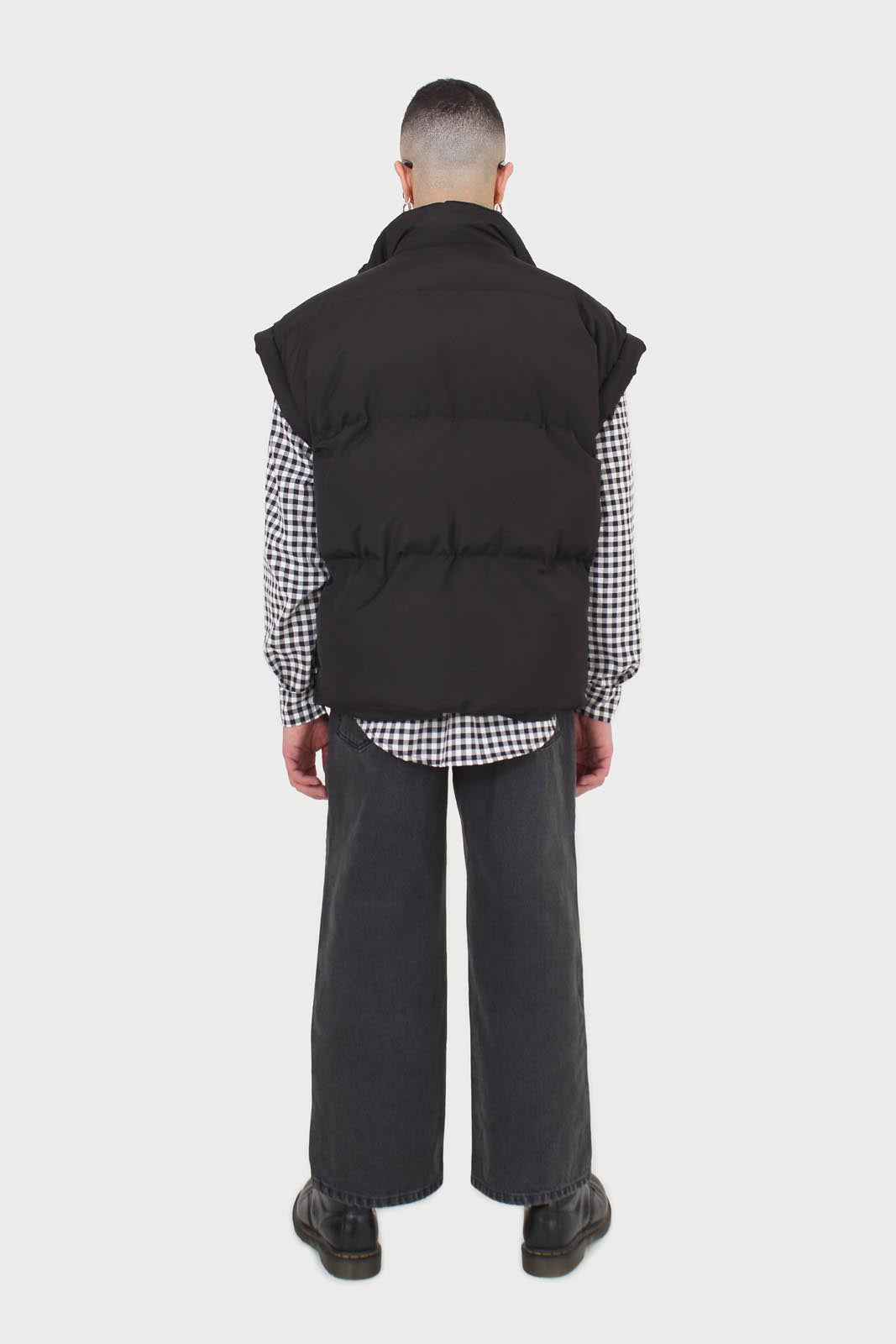 Black quilted zip up gilet