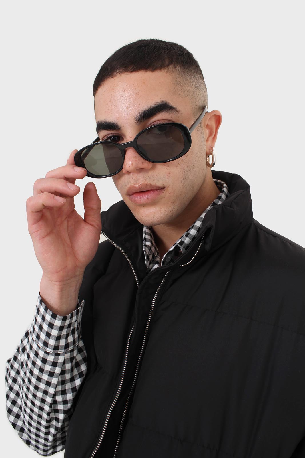 Black quilted zip up gilet
