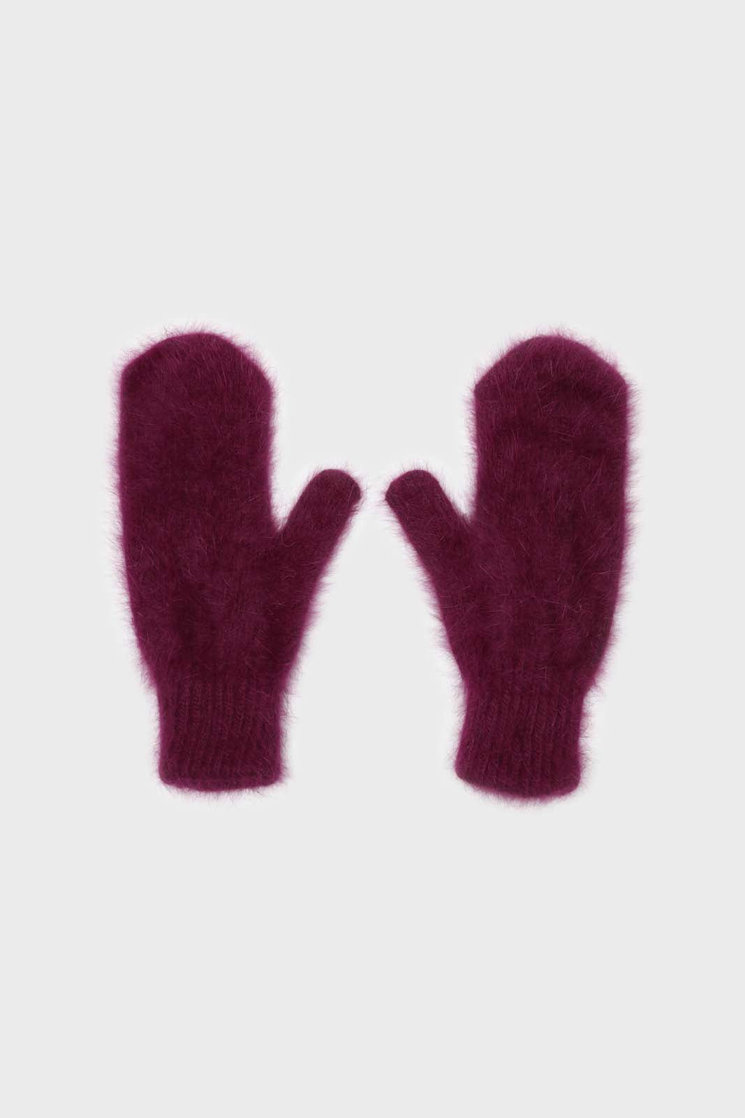 Plum mohair mittens