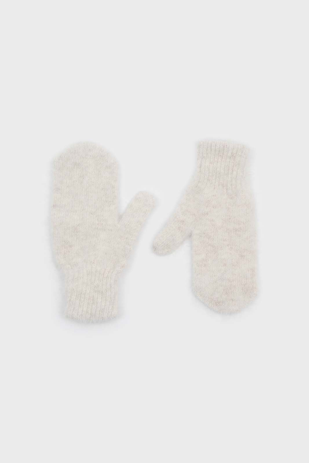 Oatmeal mohair mittens