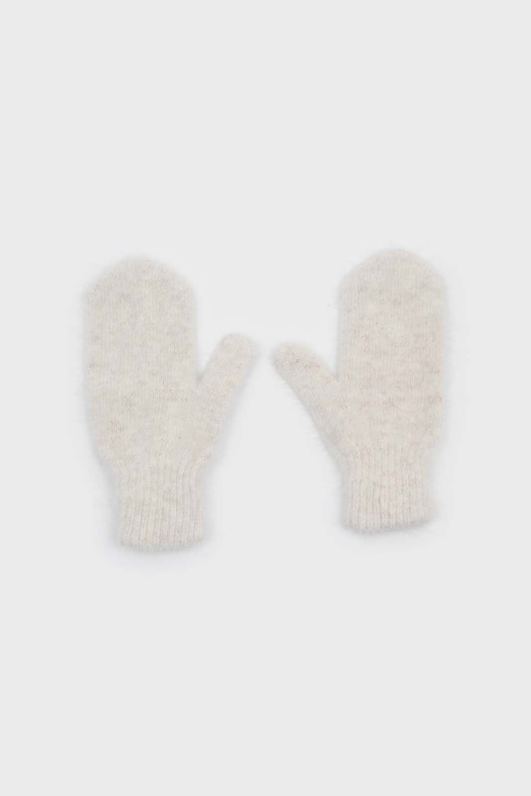 Oatmeal mohair mittens