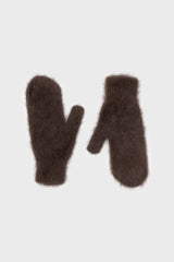 Brown mohair mittens