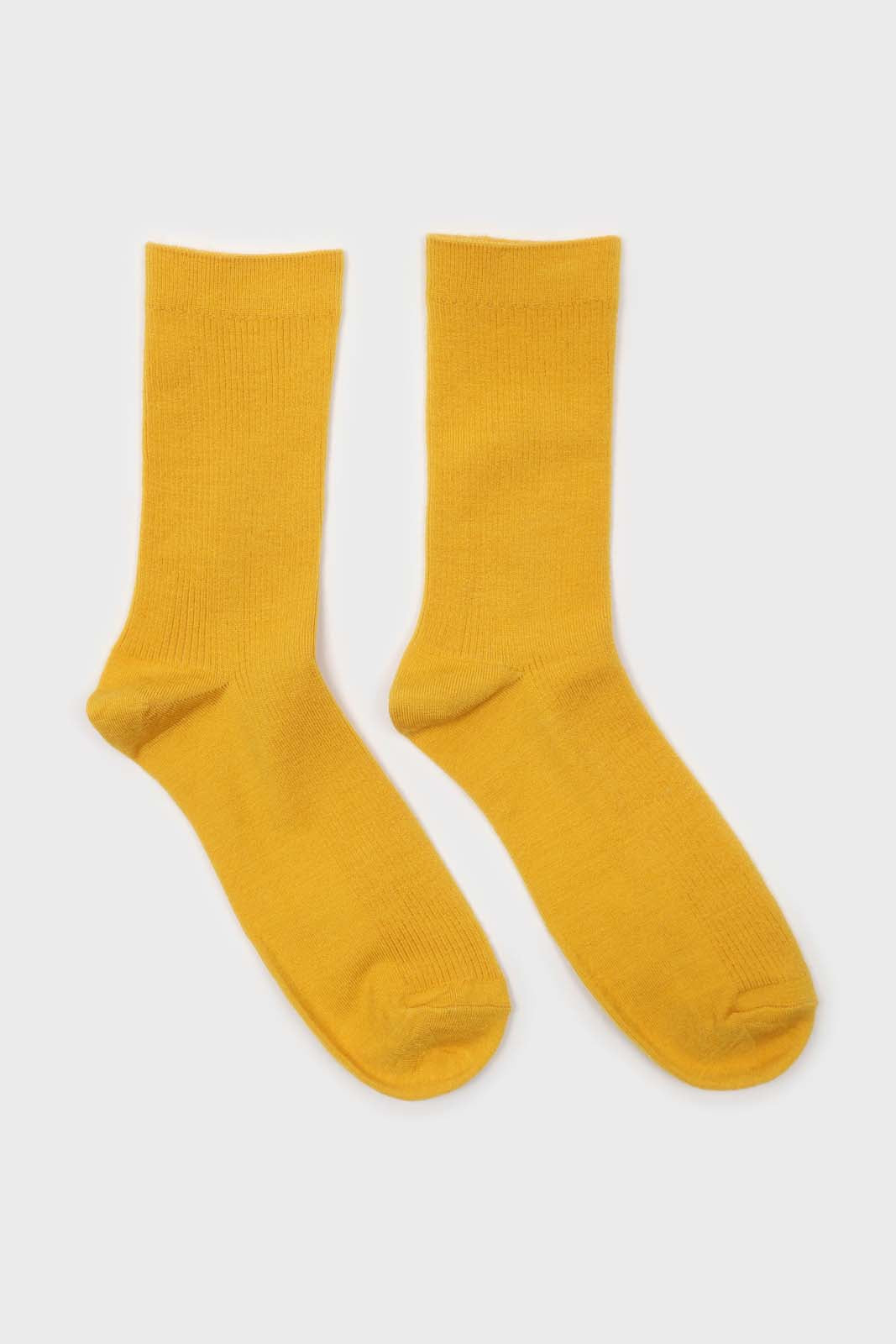 Yellow merino wool socks