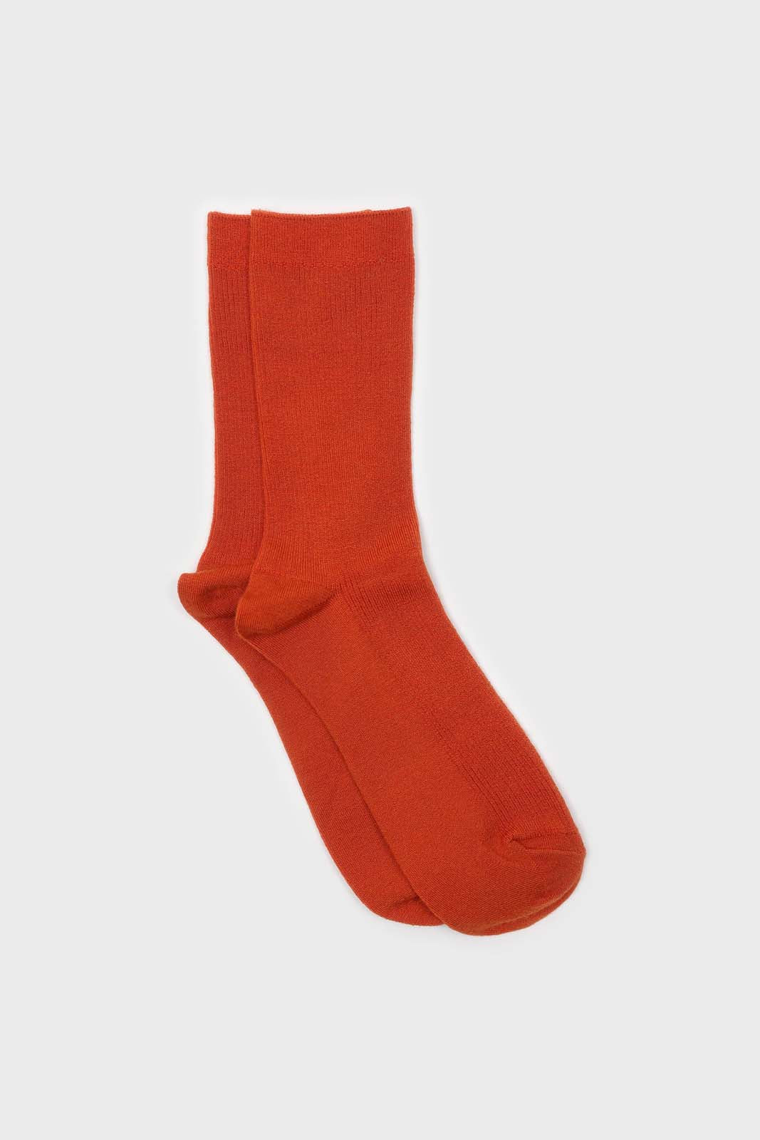 Orange merino wool socks