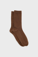Dark beige merino wool socks