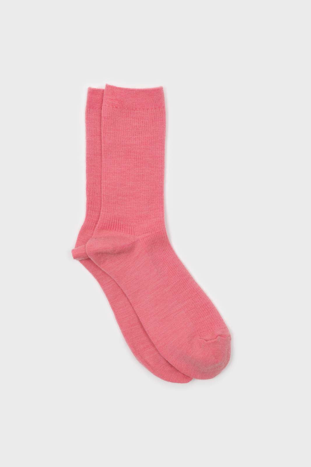 Deep pink merino wool socks