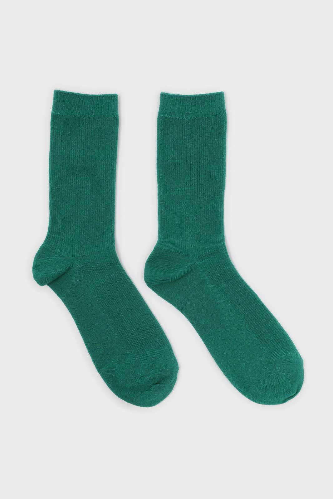 Bright green merino wool socks