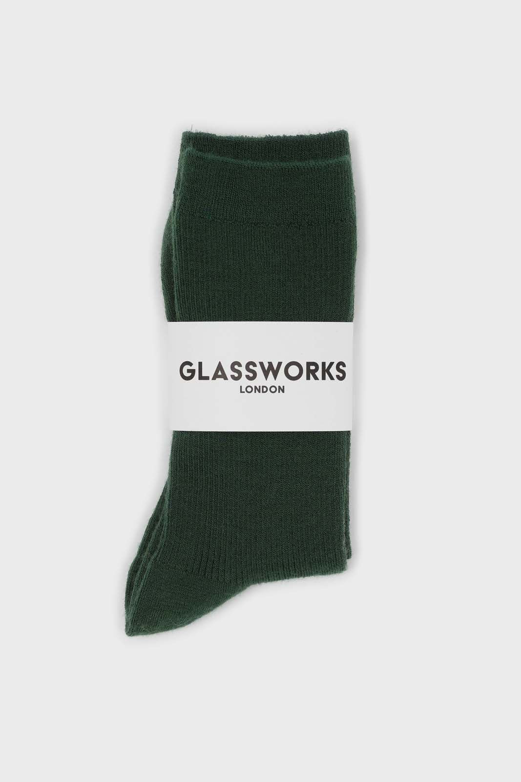 Deep green merino wool socks