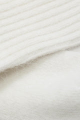 Ivory angora ribbed socks