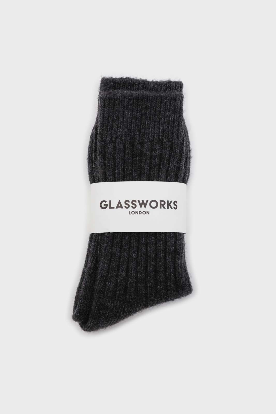 Charcoal cashmere wool blend socks