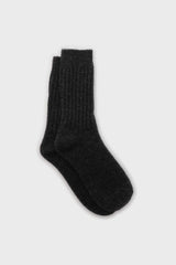 Charcoal cashmere wool blend socks