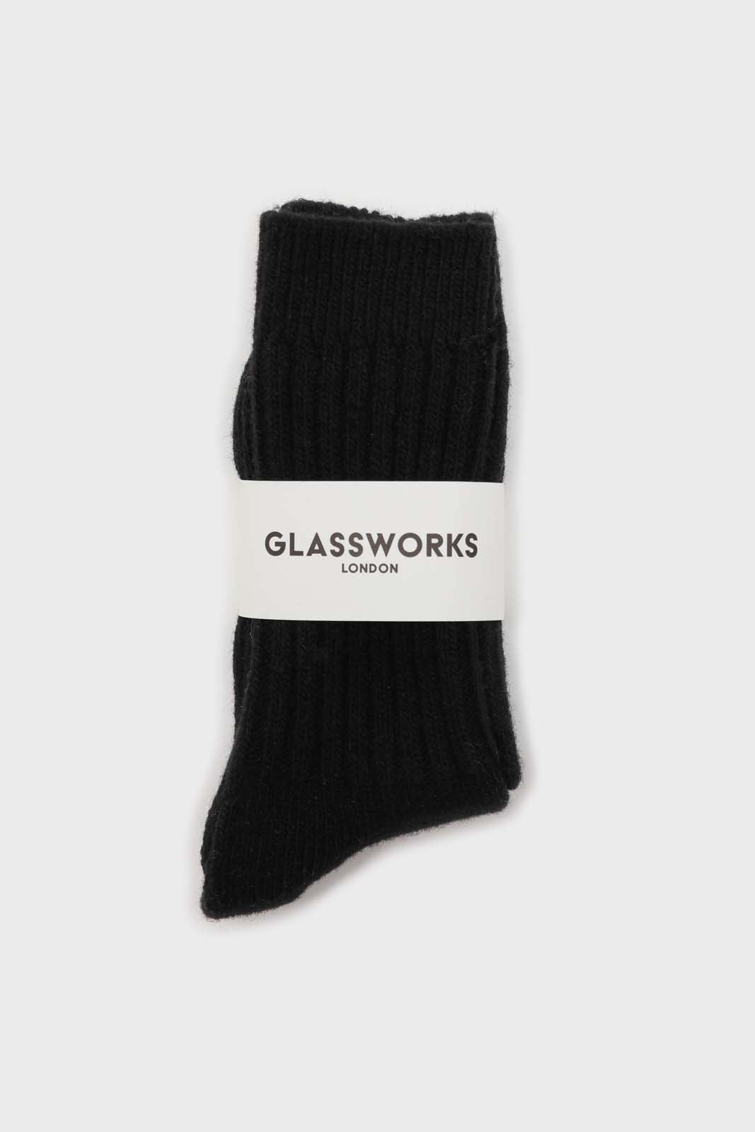 Black cashmere wool blend socks