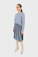 Light blue cross back crop front jumper