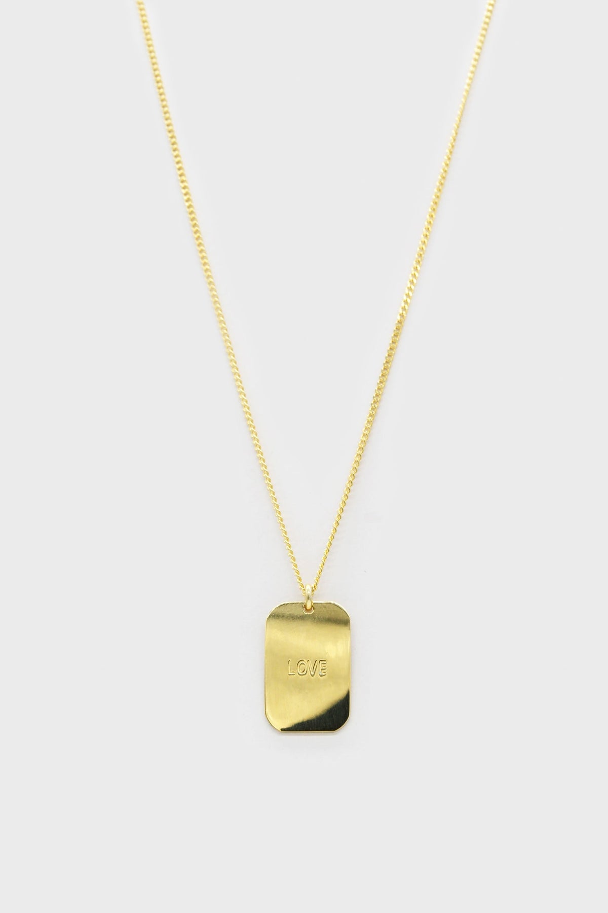 Charm necklace - Gold LOVE stamp pendant