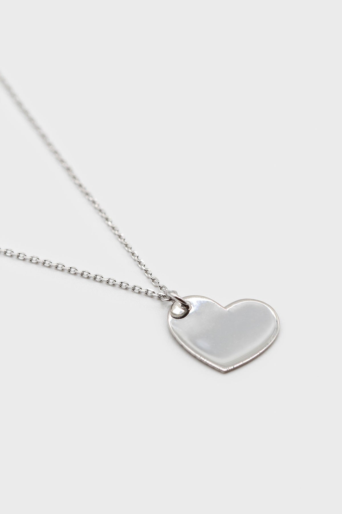 Charm necklace - Silver smooth heart
