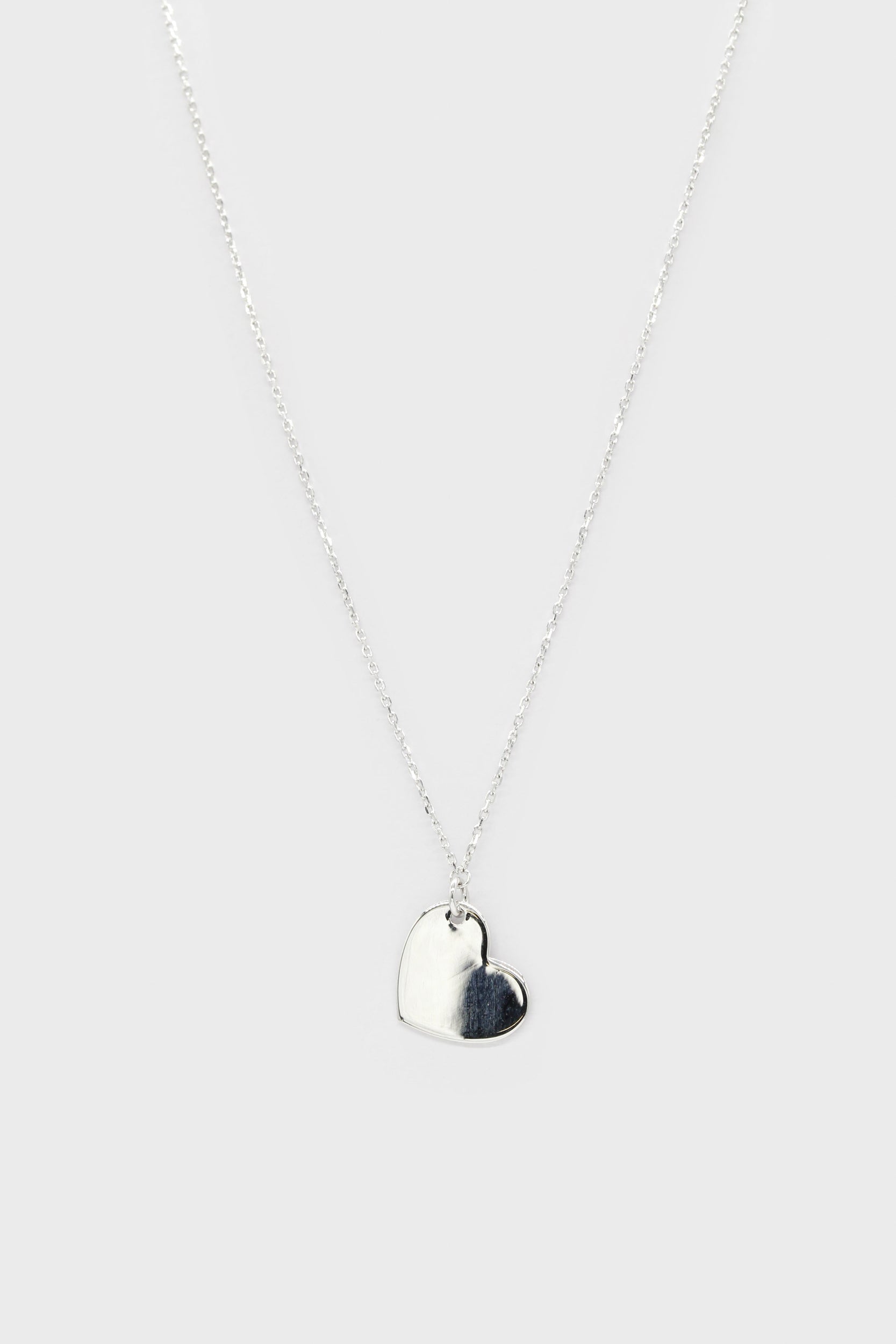 Charm necklace - Silver smooth heart