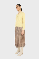 Pale yellow cashmere blend cardigan