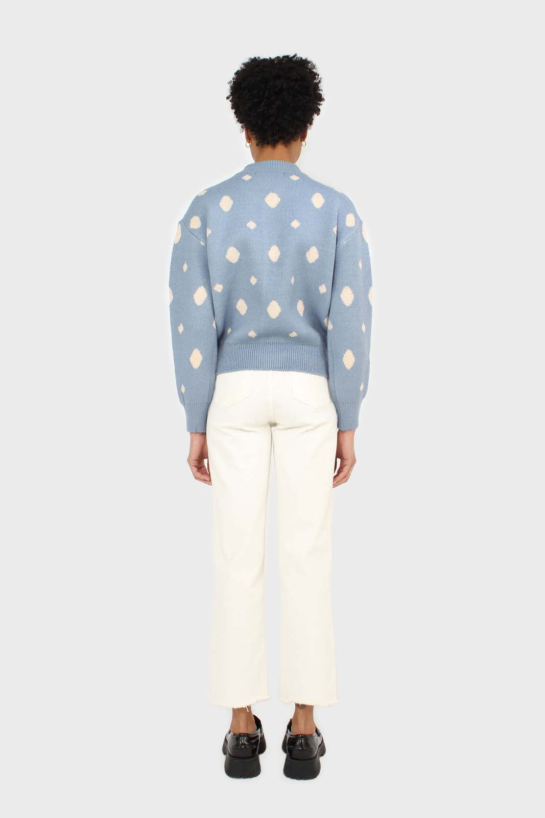 Blue and white dots cardigan