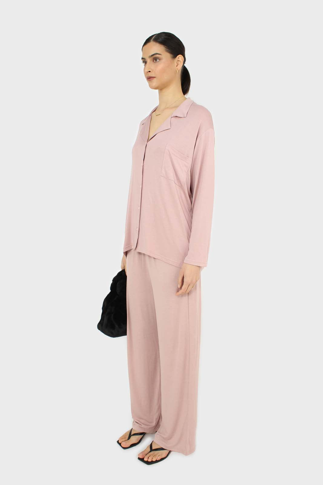 Pink jersey pajama bottoms
