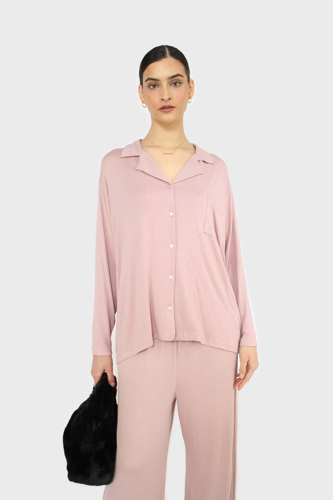 Pink jersey pajama bottoms