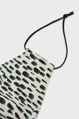 Ivory patterned micro ribbed cotton mask