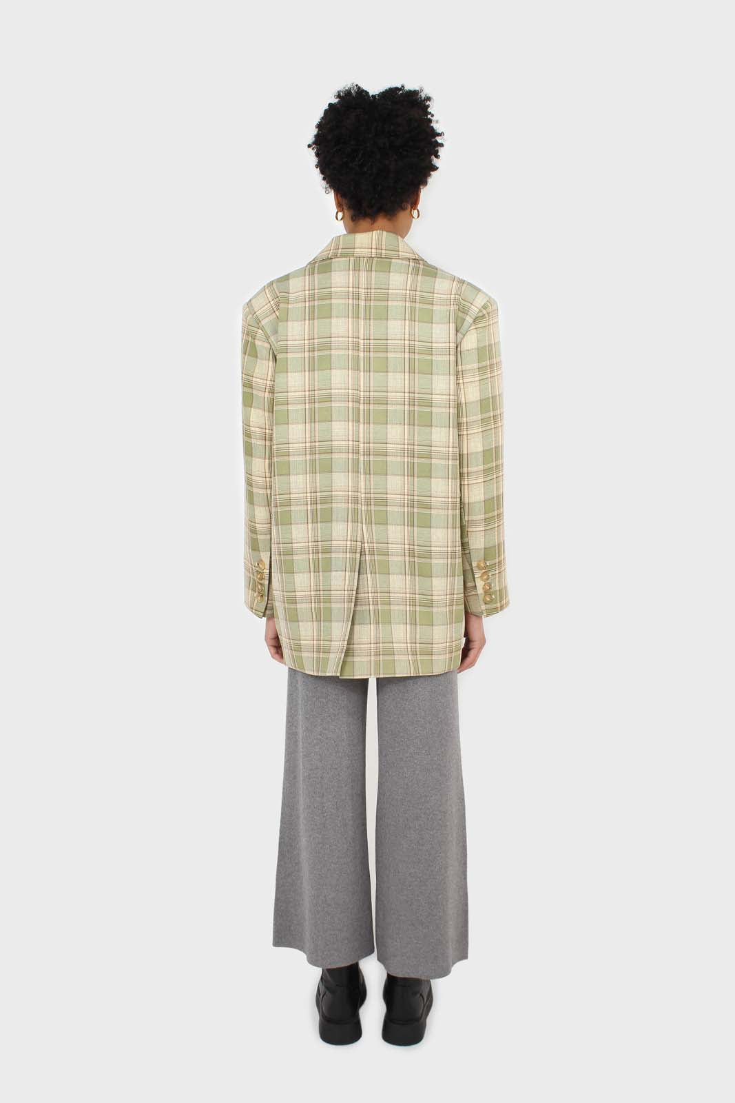 Grey smooth loose fit knit trousers