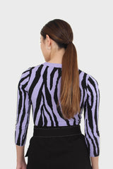 Lilac and black zebra cropped top