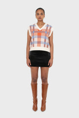 Black vegan leather contrast quilt mini skirt