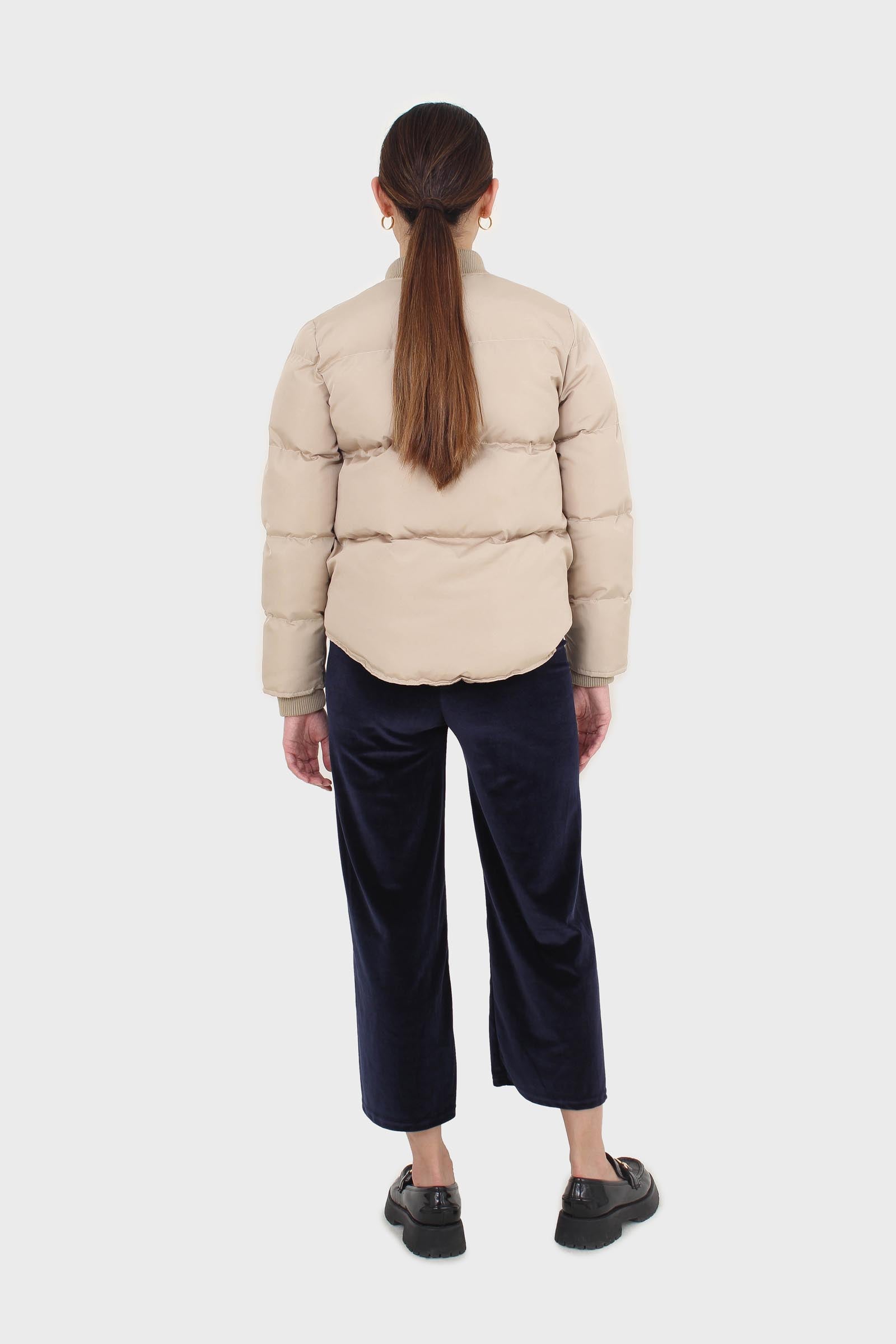 Navy velvet loose fit trousers