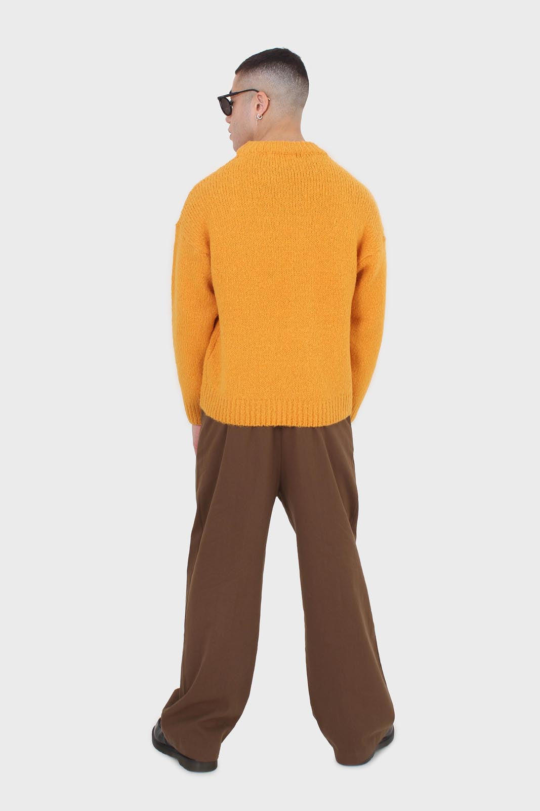 Bright orange oversized crew neck jumper