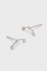 Silver connecting disk stud earrings