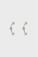 Silver connecting disk stud earrings