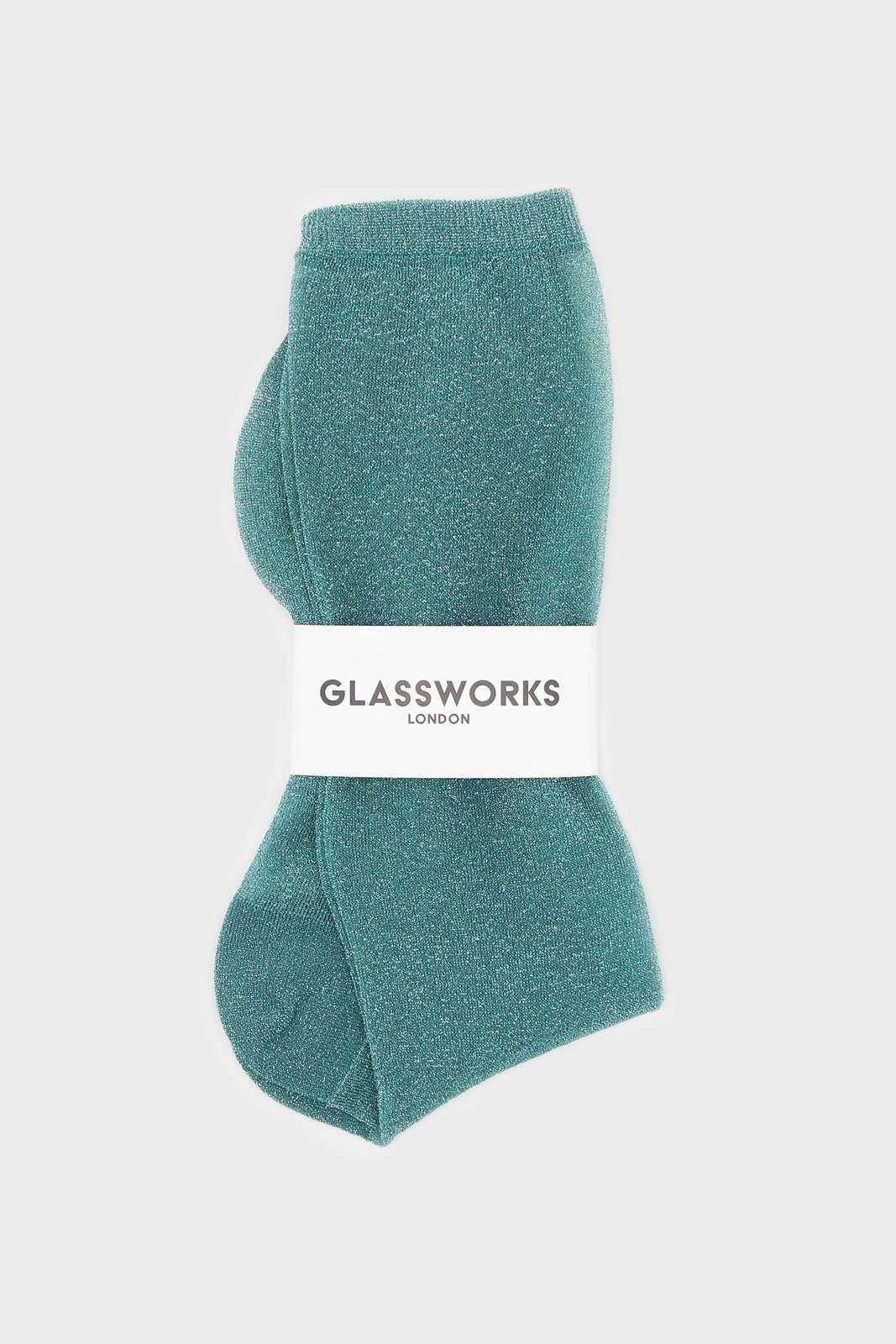 Mint green glitter superstar long socks