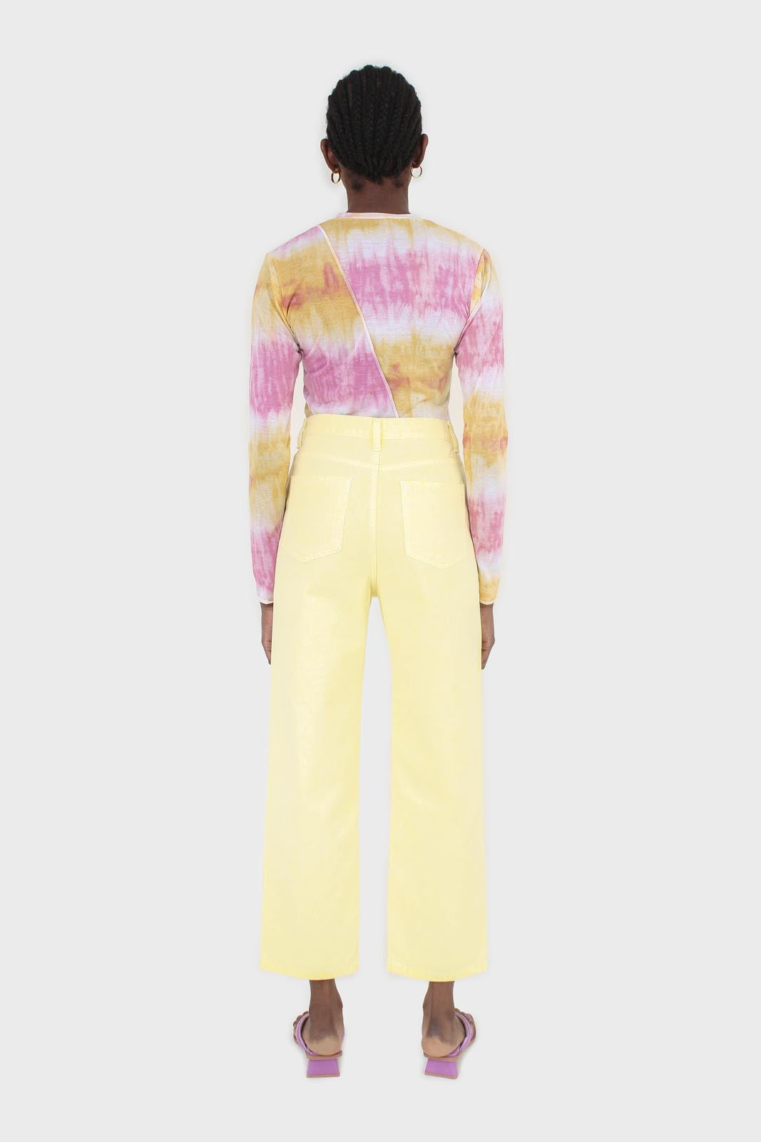 Pink and orange tie dye cropped top
