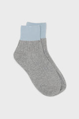 Grey and blue candy colourblock socks