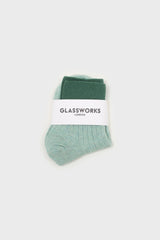 Mint and green candy colourblock socks