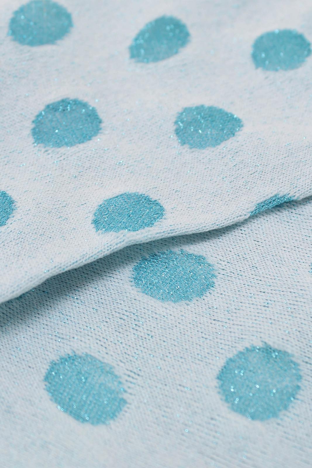 Blue metallic polka dots socks