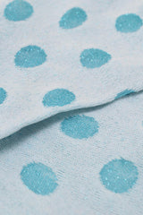 Blue metallic polka dots socks