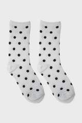 Silver and black metallic polka dot socks