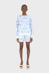 Blue and green tie dye sweatshirt