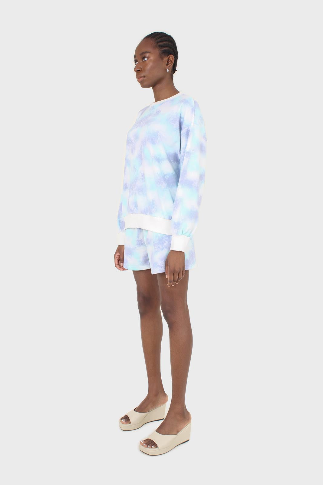 Blue and green tie dye sweatshirt